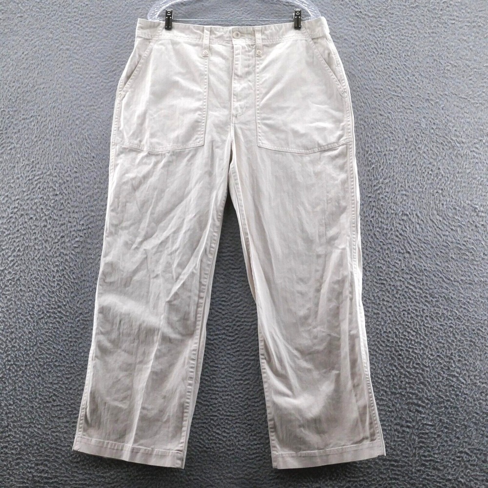 Madewell The Perfect Vintage Wide Leg Pant 33 Ivory Womens Utility Edition